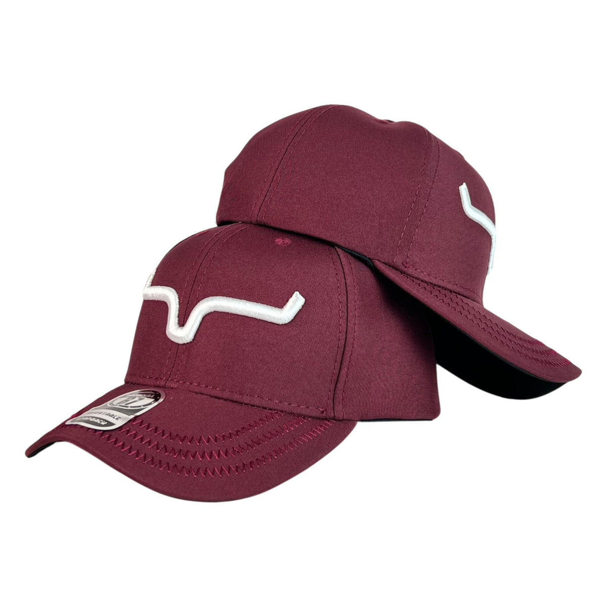 Gorra Kimes Ranch Burdeos con Bordado en Relieve y Visera con Costuras.