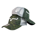Gorra Kimes Ranch Camo con Malla Blanca y Bordado en Relieve.