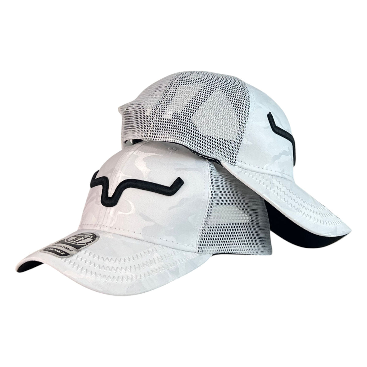 Gorra Kimes Ranch Blanca con Estampado Camuflaje y Bordado en Relieve.
