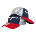 Gorra Kimes Ranch Azul con Malla Blanca y Bordado en Relieve.