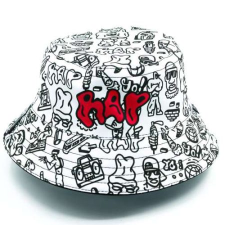 White Rap Bucket Full Caps